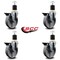 Service Caster 5'' Semi Steel Swivel 1-7/8'' Expanding Stem Caster Set with Brake, 4PK SCC-EX20S514-SSS-PLB-178-4 - alternate 2
